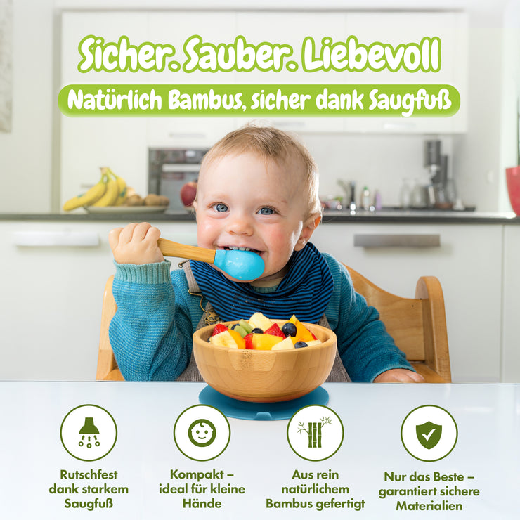 Bambuskind Kinderschale mit Saugnapf – 100 % Bambus, BPA-frei & plastikfrei