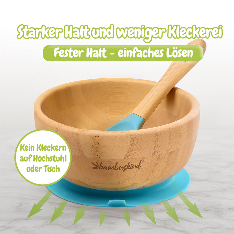 Bambuskind Kinderschale mit Saugnapf – 100 % Bambus, BPA-frei & plasti –  bambuskind