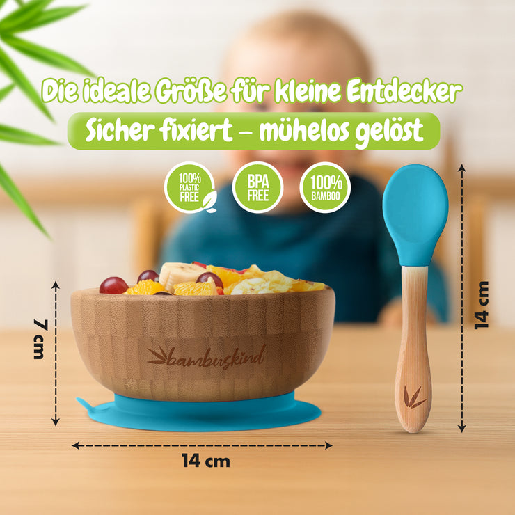 Bambuskind Kinderschale mit Saugnapf – 100 % Bambus, BPA-frei & plastikfrei