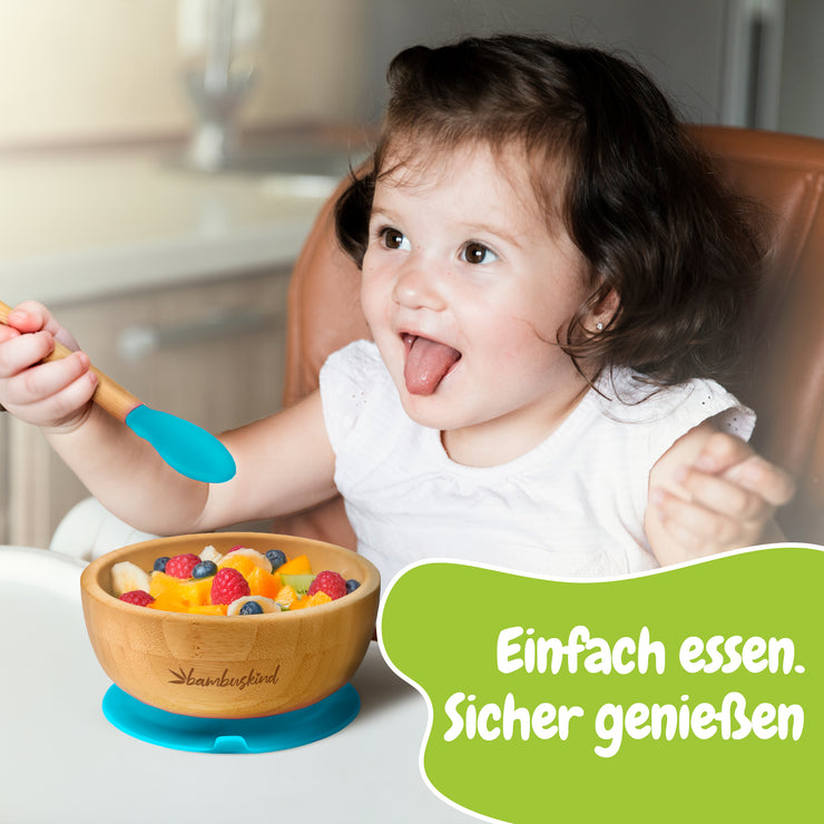 Bambuskind Kinderschale mit Saugnapf – 100 % Bambus, BPA-frei & plastikfrei