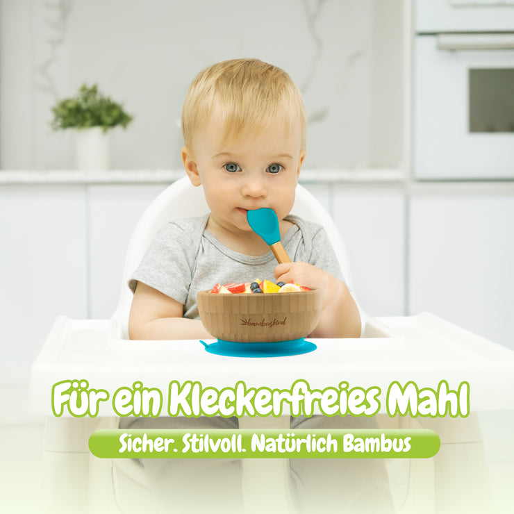 Bambuskind Kinderschale mit Saugnapf – 100 % Bambus, BPA-frei & plastikfrei